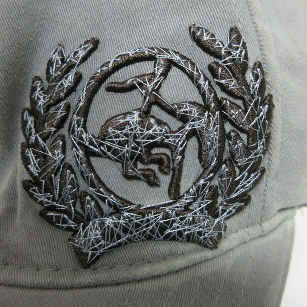 Cinch Hat Cap Fitted Mens‎ Large Gray Embroidered Rodeo Bull Western Cowboy